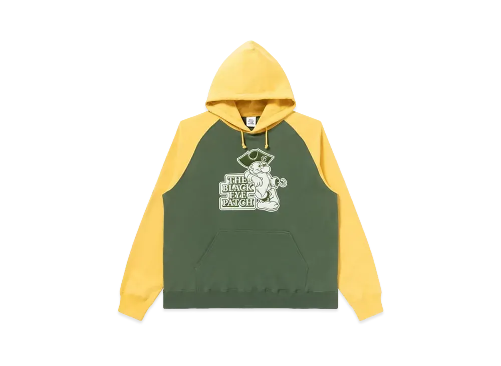 Black Eye Patch OG Pirate 2 Tone Raglan Hoodie "Yellow/Green"