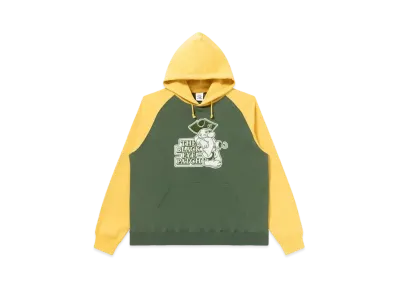 Black Eye Patch OG Pirate 2 Tone Raglan Hoodie "Yellow/Green"
