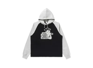 Black Eye Patch OG Pirate 2 Tone Raglan Hoodie "Ash Gray/Black"
