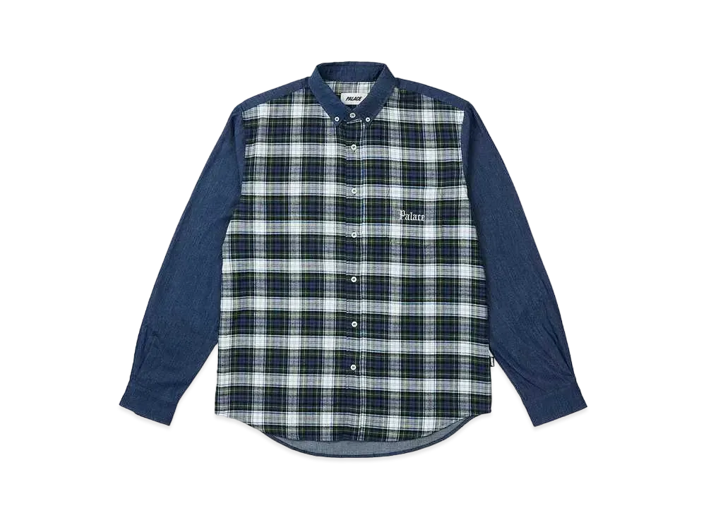 PALACE Check Panel Chambray Shirt "Indigo"