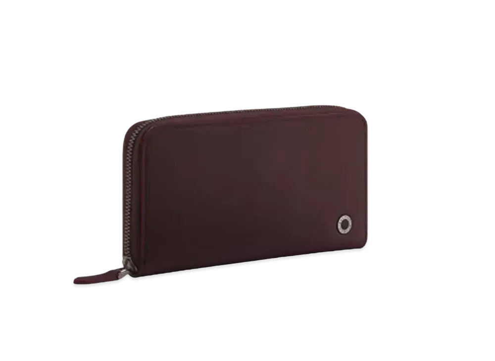 BVLGARI Bvlgari Man Zipped Wallet "Fudge Amethyst Brown/Mustard Amber"
