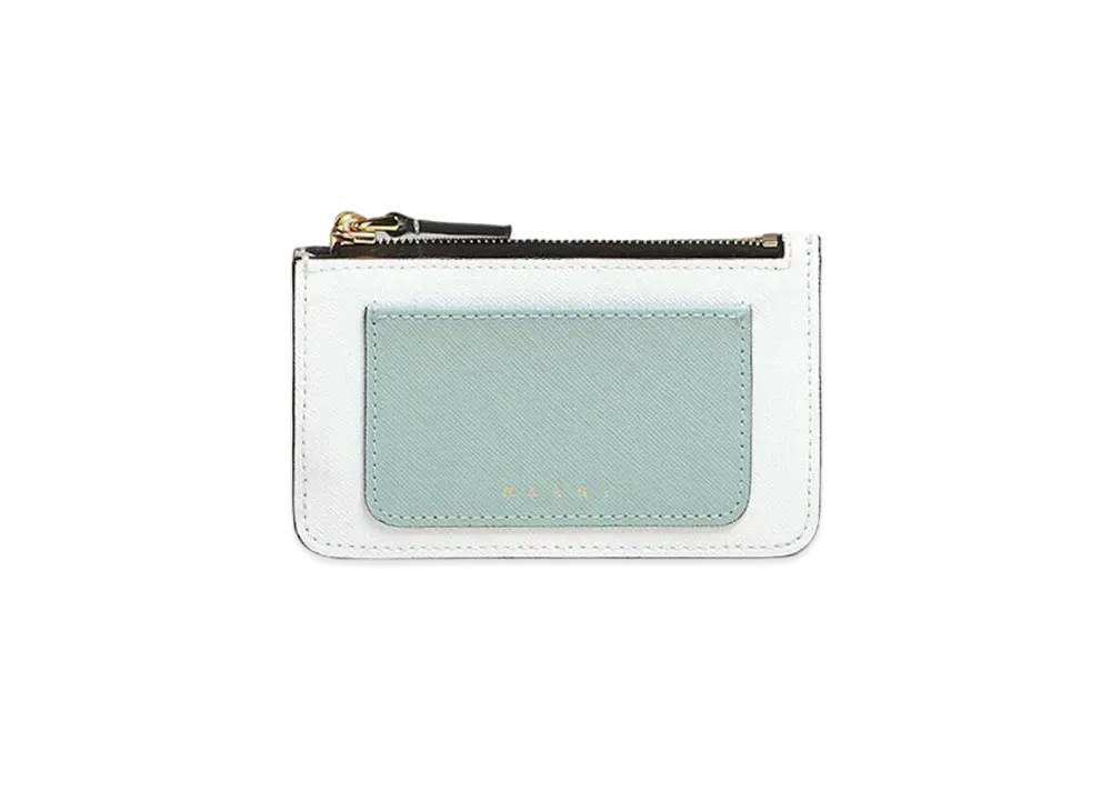 Marni Saffiano Leather Card Case "Tea Green/Lime Stone/Light Caramel"