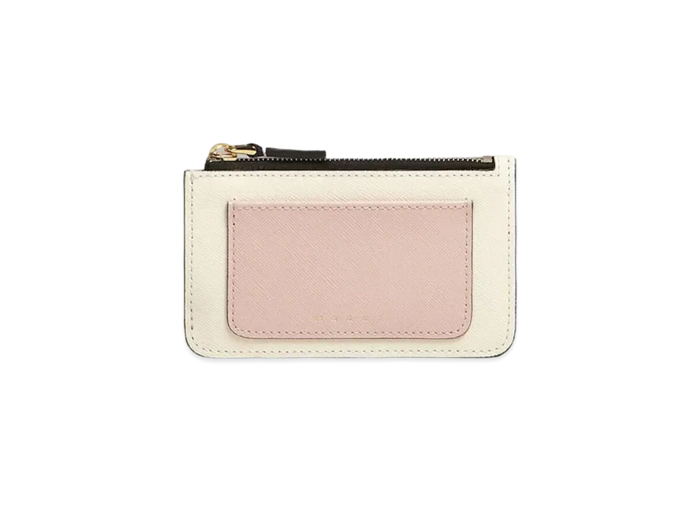 Marni Saffiano Leather Card Case "Camellia Talc"
