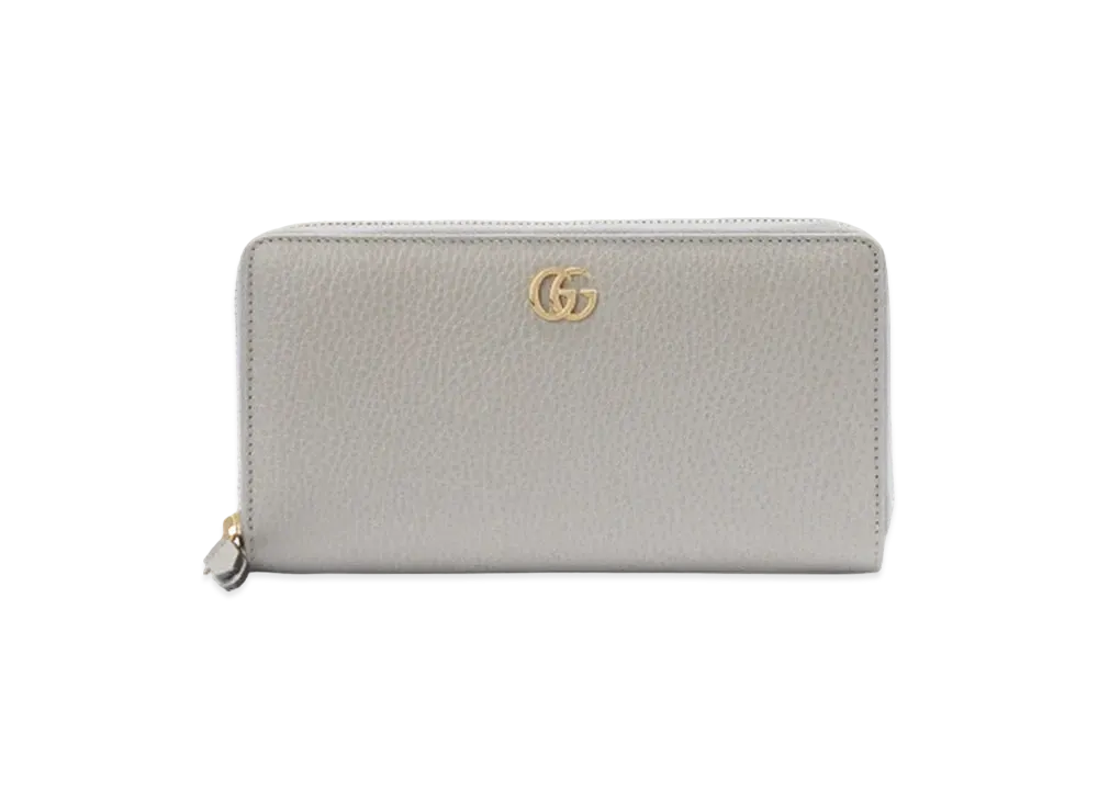 GUCCI GG Marmont Zip Around Wallet "Light Grey/Light Pink"