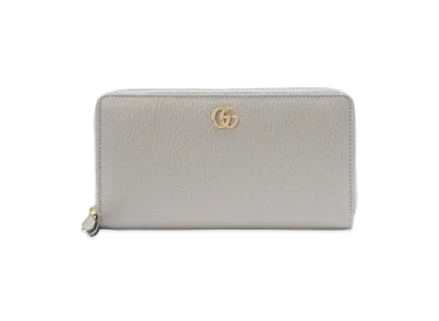 GUCCI GG Marmont Zip Around Wallet "Light Grey/Light Pink"
