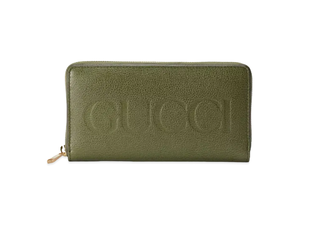 GUCCI Logo Zip Around Wallet "Forest Green"