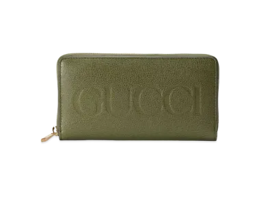 GUCCI Logo Zip Around Wallet "Forest Green"