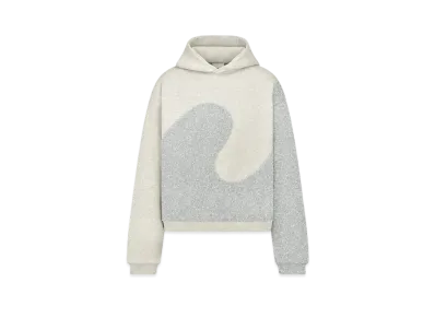 Dior By ERL Hooded Sweatshirt, Relaxed Fit Cotton Fleece "Gray Heather"