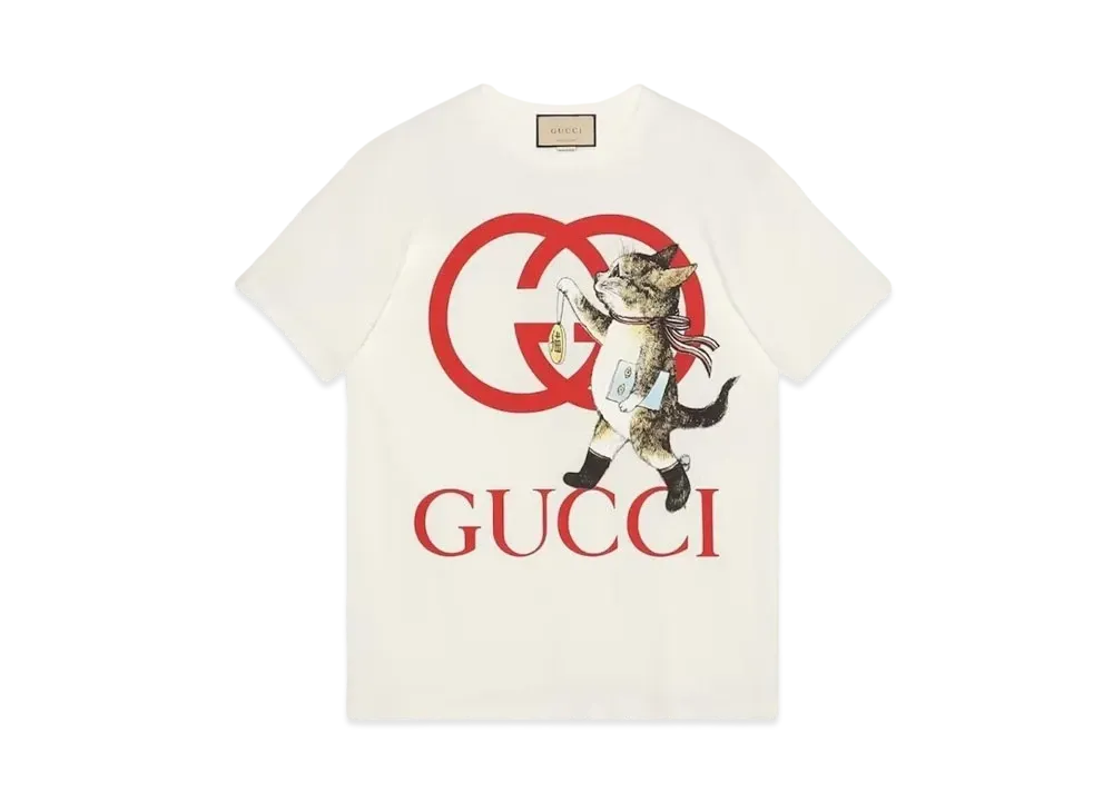 GUCCI x Yuko Higuchi Cat Print T-shirt Japan Exclusive "White"