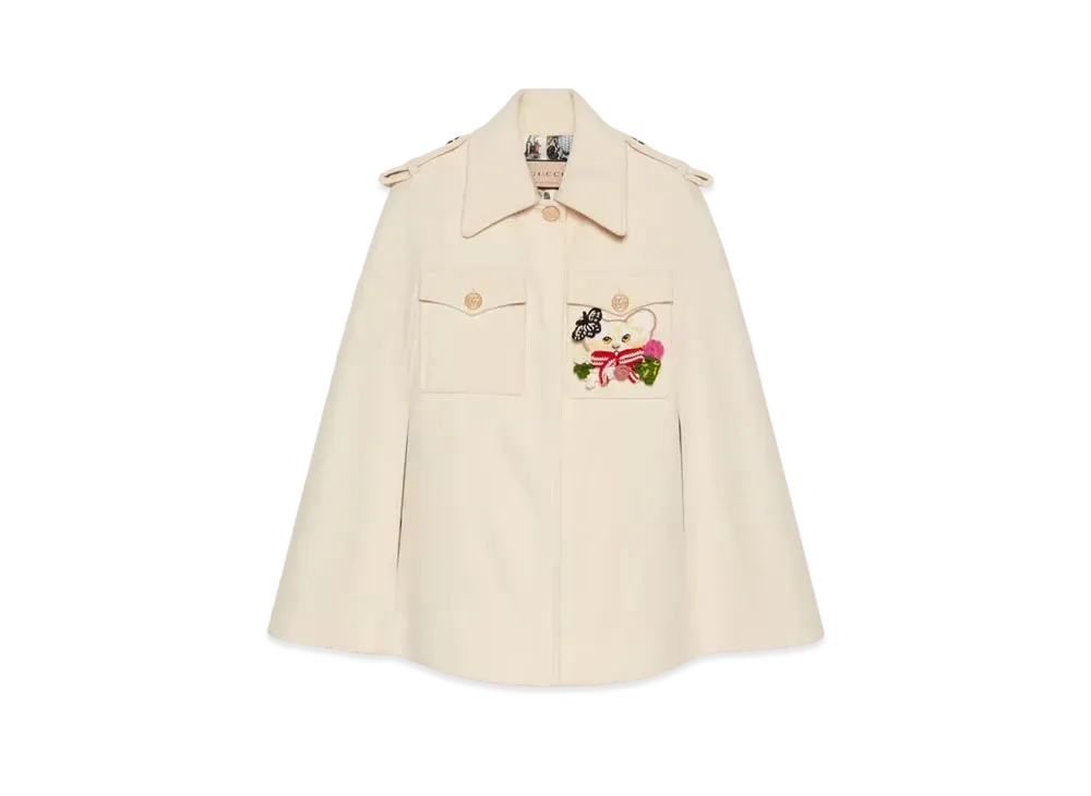GUCCI x Yuko Higuchi Cat Appliqué Coat Japan Exclusive "Off White"