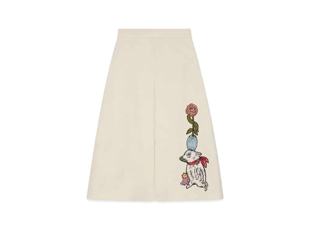 GUCCI x Yuko Higuchi Animal Patch Skirt Japan Exclusive "Off White"
