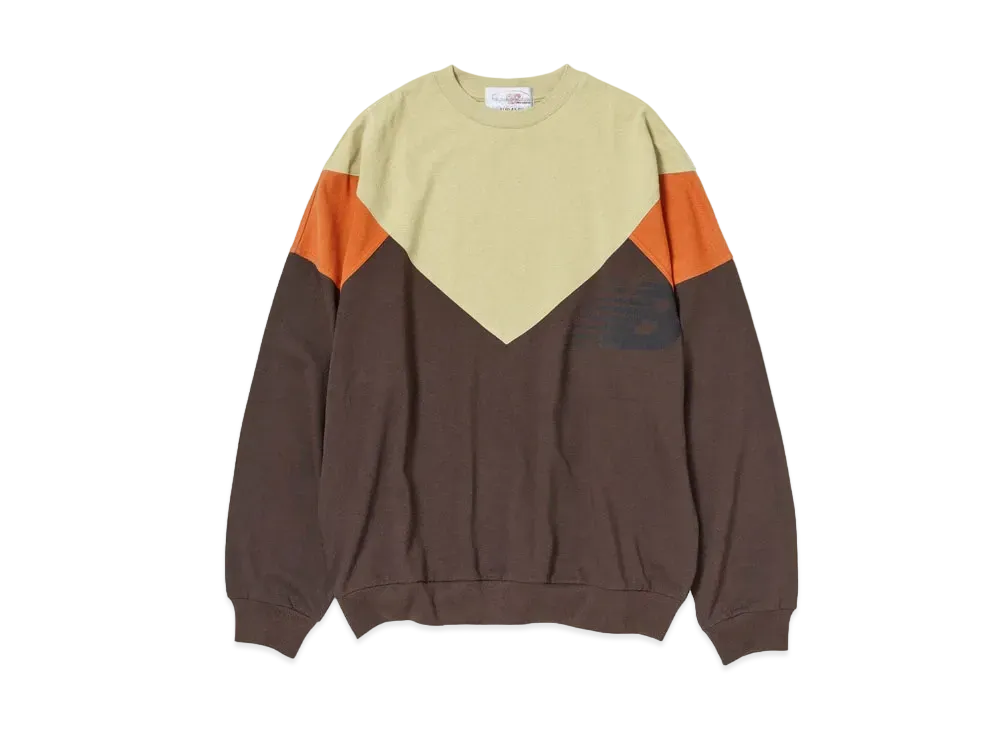 AURALEE x New Balance x TDS Blocked Single Jersey Crew "Beige/Brown"