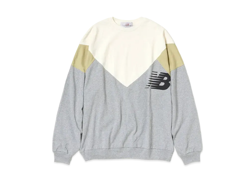AURALEE x New Balance x TDS Blocked Single Jersey Crew "Beige/Gray"
