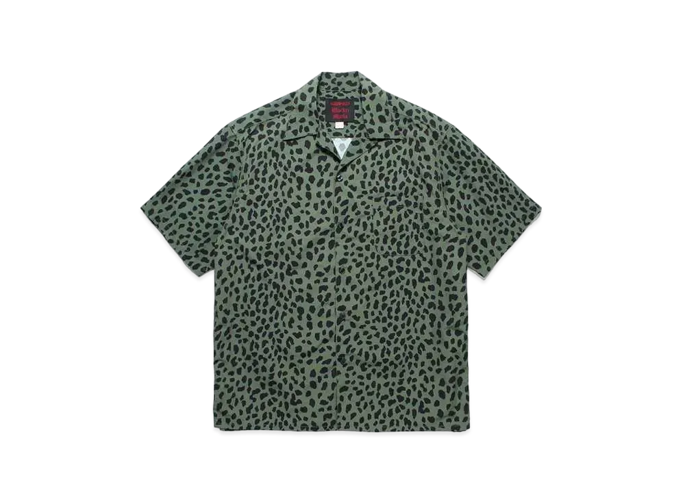 WACKO MARIA Gramicci / Leopard Open Collar Shirt "Khaki"