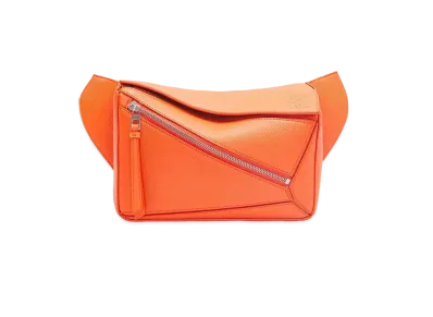 LOEWE Small Puzzle Bumbag In Diamond Calfskin "Orange"