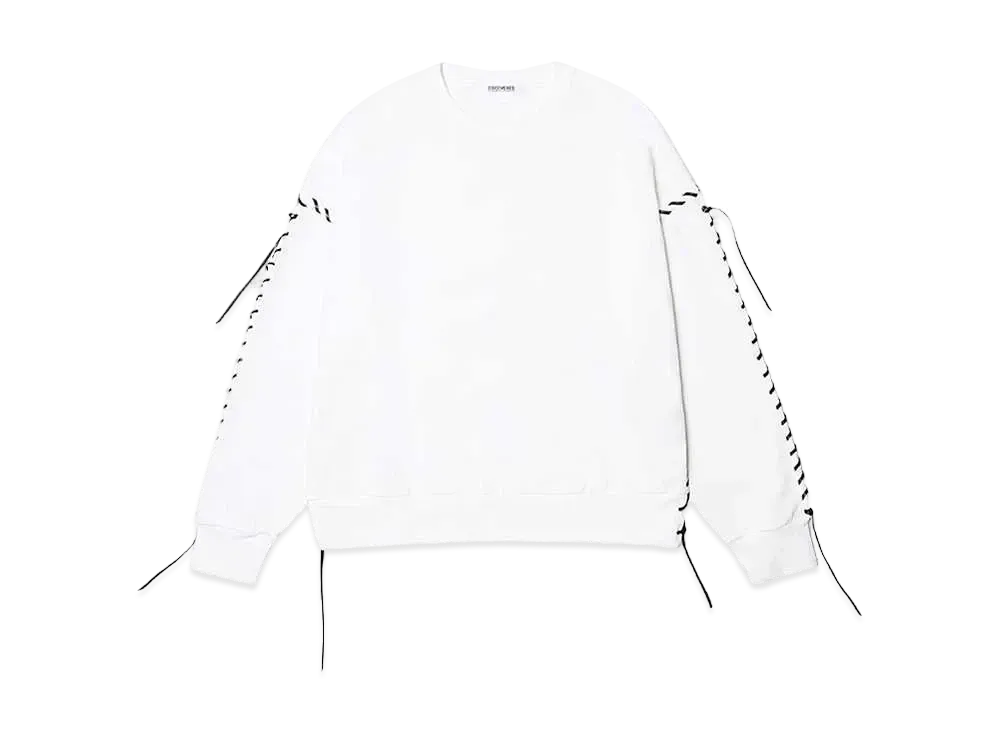 DISCOVERED LEATHER LOOPING SWEAT "WHITE"