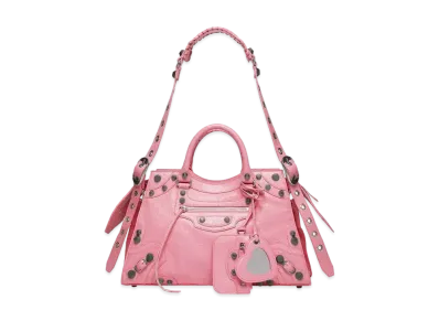 BALENCIAGA Neo Cagole City Handbag Arena Lambskin "Pink"