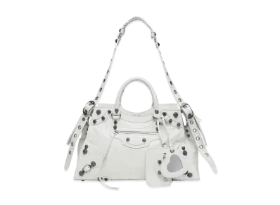 BALENCIAGA Neo Cagole City Handbag Arena Lambskin "White"
