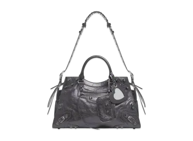 BALENCIAGA Neo Cagole City Handbag Arena Lambskin "Dark Grey"