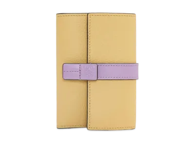 LOEWE Small Vertical Wallet In Soft Grained Calfskin "Dark Butter/Mauve"
