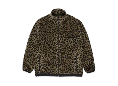 WACKO MARIA Leopard Light Boa Fleece Jacket "Beige"