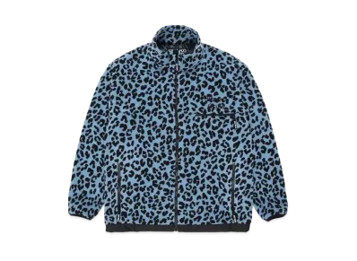 WACKO MARIA Leopard Light Boa Fleece Jacket "Light Blue"