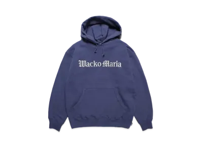 WACKO MARIA Middle Weight Pull Over Hooded Sweat Shirt "Navy"
