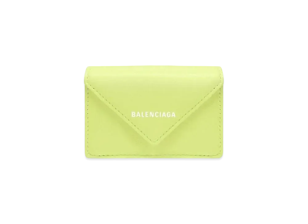 BALENCIAGA Papier Mini Wallet "Lime"