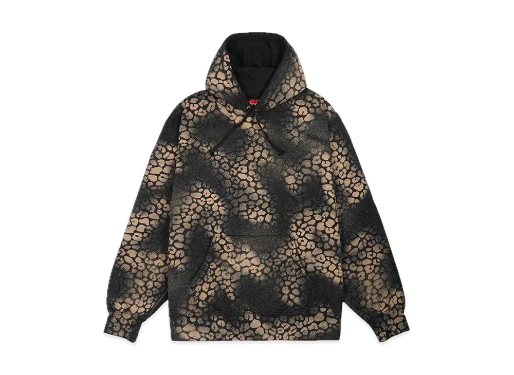 Supreme Bleached Leopard Hooded Sweatshirt "Black"
