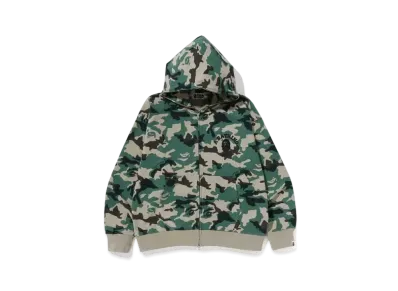 A BATHING APE Woodland Camo Loose Fit Full Zip Hoodie "Olivedrab"