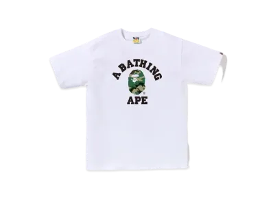 A BATHING APE Woodland Camo College Tee "White"