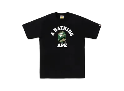 A BATHING APE Woodland Camo College Tee "Black"
