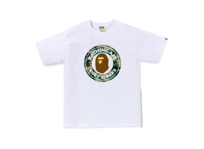A BATHING APE Woodland Camo Busy Works Tee "White"
