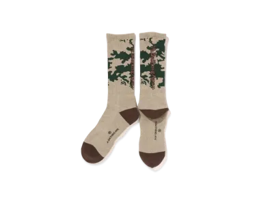 A BATHING APE Woodland Camo Socks "Olivedrab"