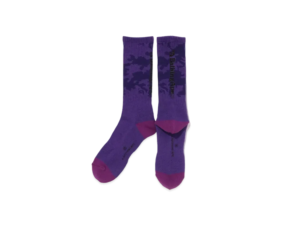 A BATHING APE Woodland Camo Socks "Purple"