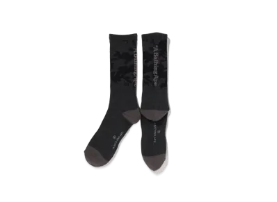 A BATHING APE Woodland Camo Socks "Black"