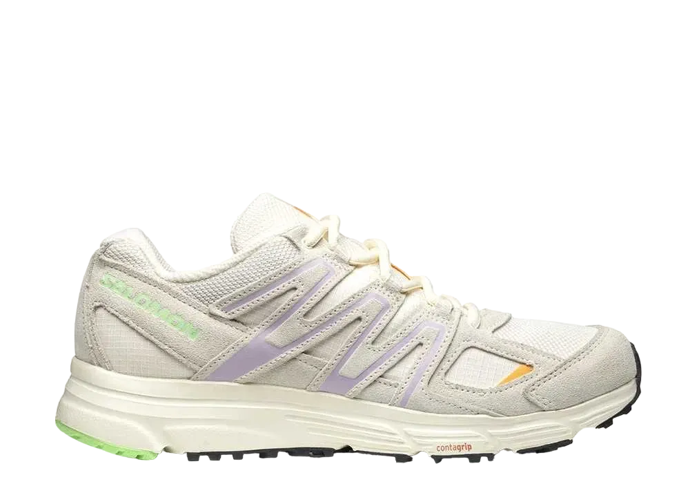 サロモン Xミッション4 スウェード "バニラアイス/オーキッドブルーム/ブレイジングオレンジ"