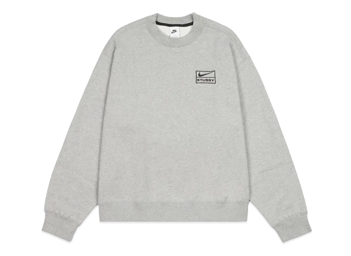 Stussy x Nike Fleece Crew (US Size) "Grey" DO9337-063