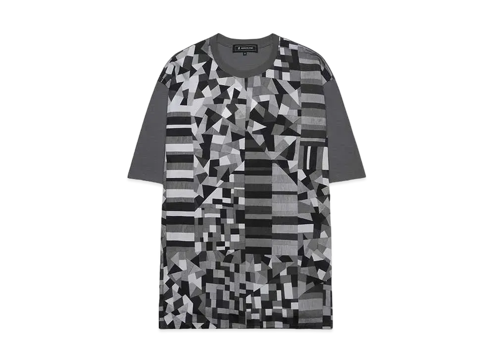 ANREALAGE PATCHWORK PRINT BROAD T-SHIRT "MONOCHROME"