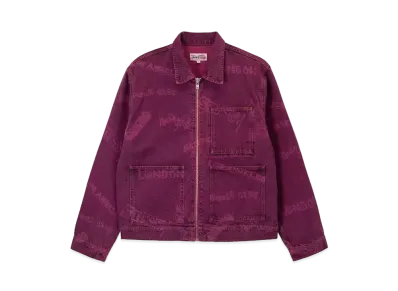 Stussy Worldwide Zip Work Jacket "Fucshia"