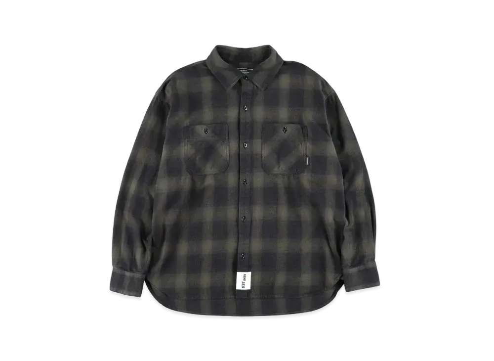 WIND AND SEA x NEIGHBORHOOD Ombre Check Shirt LS "Olive Drab"
