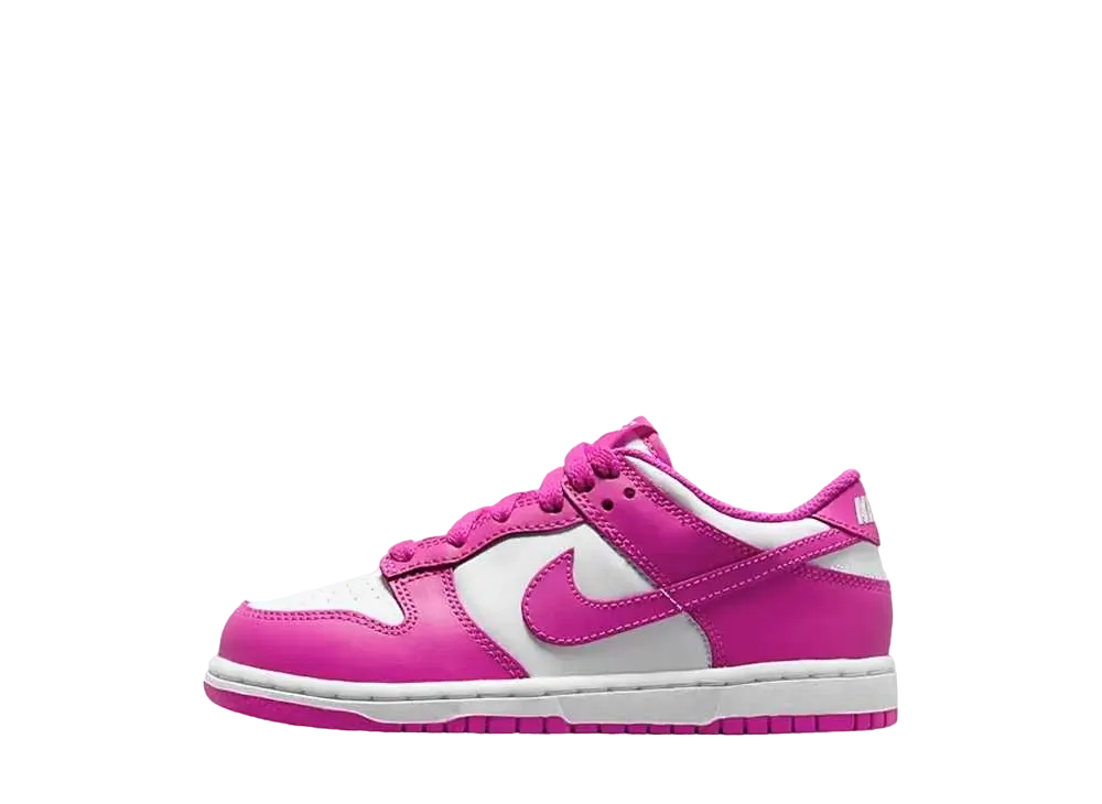 ナイキ GS ダンク ロー \"レーザーフューシャ\" Nike Dunk Low GS Shoes Big Kids SZ 5Y White/Laser Fuchsia