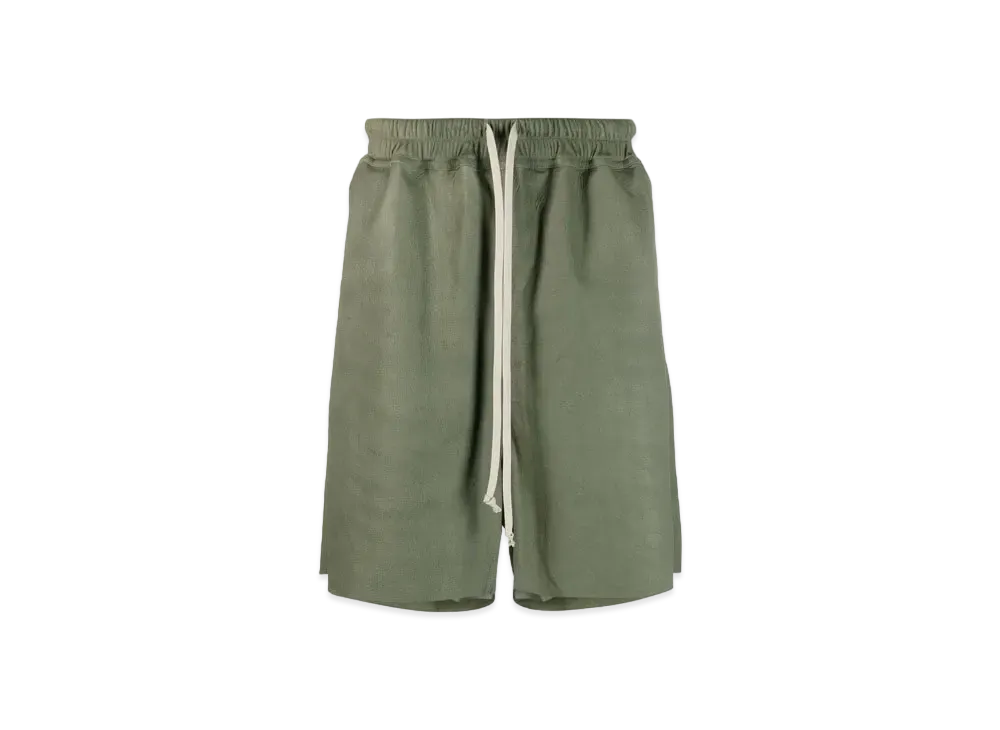 RICK OWENS Leather Short Pants "Olive"