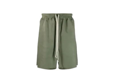 RICK OWENS Leather Short Pants "Olive"