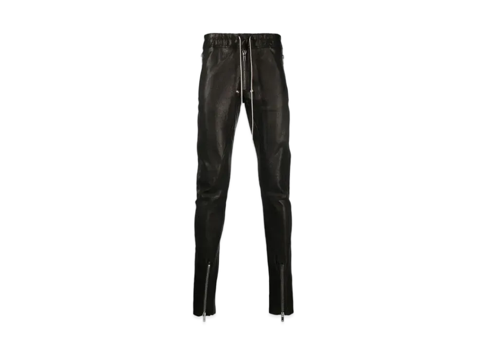 RICK OWENS Gary Drawstring Leather Pants "Black"