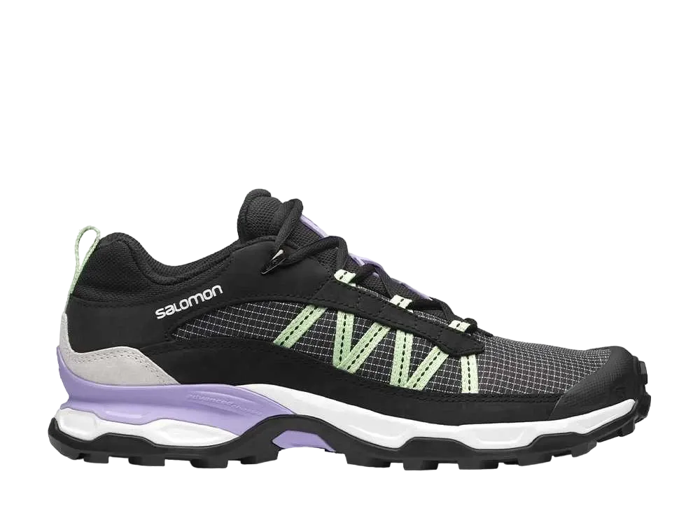 サロモン シェルター ロー レザー "ブラック/ホワイト/パティーナグリーン"