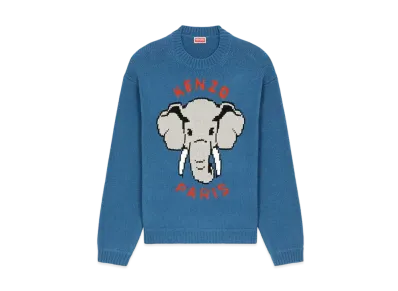 KENZO 'KENZO ELEPHANT' Wool Jumper "Cyan"
