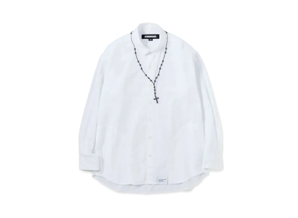 NEIGHBORHOOD Cross Embroidery Shirt LS "White"