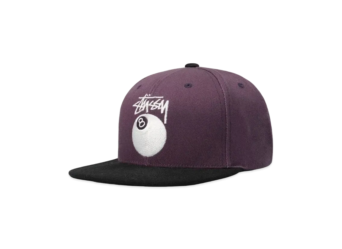 Stussy TWILL STOCK 8 BALL CAP "Burgundy"