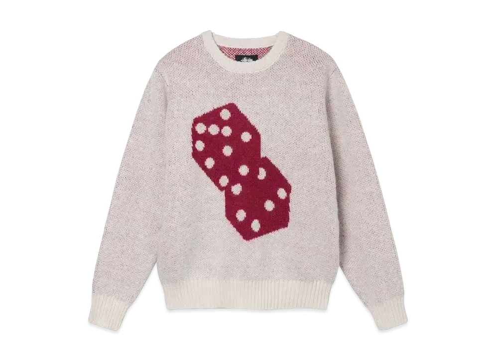 Stussy Dice Mohair Sweater "Bone"